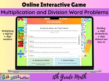 Multiplication & Division Word Problems Interactive Game | 5th Grade Math