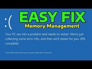 (2025) Fix Stop Code Memory Management BSOD Error in Windows
