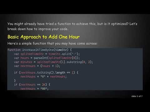 How to Add One Hour to Time in 24-Hour Format Using JavaScript
