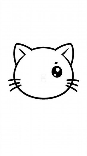 How to Draw a Cute Cat Face 🐱 Short Guide