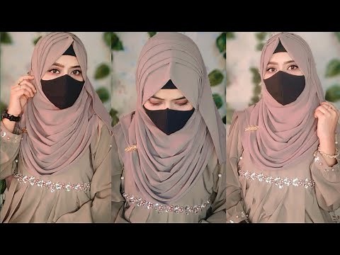 Cute 🥰 Hijab Styles With Layers | Beautiful And Stylish Layer Hijab Tutorial | Party Hijab Style |