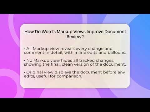 How Do Word's Markup Views Improve Document Review? - Docs and Sheets Pro