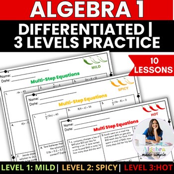 Algebra 1 Test Prep End of Year Practice 8th Grade Math Small Group Intervention