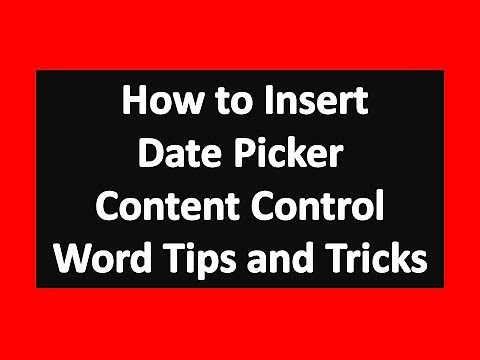 How to Insert Date Picker Content Control in Microsoft Word : Word Tips and Tricks