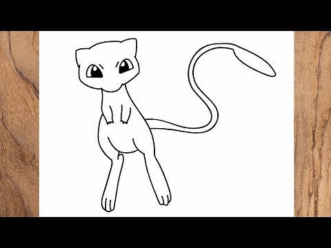 How to draw Mew from Pokemon easy