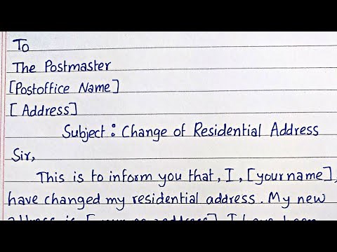 Letter to the post office for changing postal address/Postal address Update @letswriteinenglish