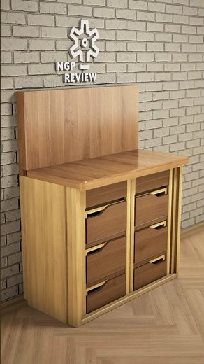 DIY Compact Table Concept. Slide-Out Dining Setup for Two