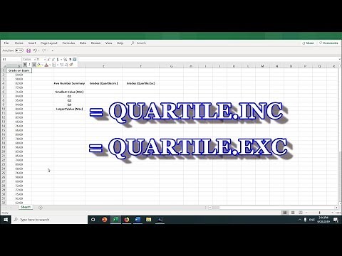 How to Calculate Quartiles Using Excel: =QUARTILE.INC and =QUARTILE.EXC