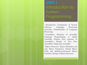 UNIT-1 Introduction to System Programming - SlideServe