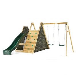 Plum Climbing Pyramid Wooden Play Centre with Swings