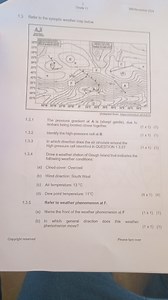 1.3 Refer to the synoptic weather map below.[Image of a synop... | Filo
