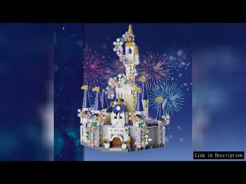 Blue Fairy Tale Castle Micro Building Blocks 1477Pcs Set 3D Creative Desktop Decoration Street Scene