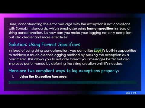 The Correct Way to Log Exceptions Using Log4j — Making it Solarlint Compliant