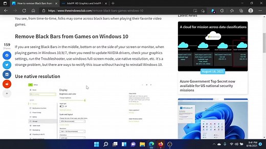 How to remove Black Bars from Games in Windows 11