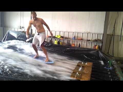 Home made flowrider in use