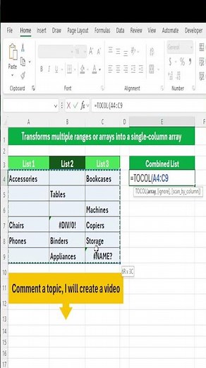 Transform your Excel workflow with the TOCOL formula