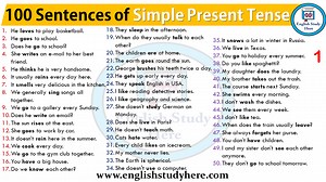 100 Sentences of Simple Present Tense - English Study Here