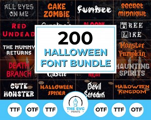 200 Halloween Fonts Bundle: Scary & Spooky (digital Download) - Etsy