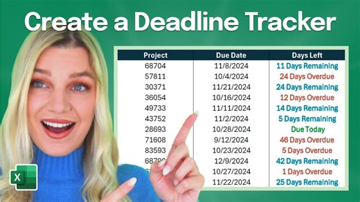 Create a deadline tracker in Excel (in 2 simple steps)