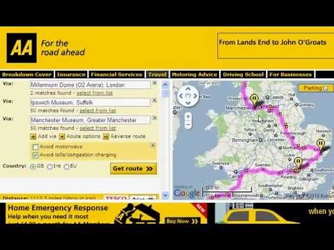 Using the AA Route Planner for Planning a UK Road Trip.flv