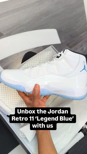 Foot Locker on Instagram: "That icy blue sole 流 略 Unbox & take a look at the infamous Jordan 11 ‘Legend Blue’ , launching 12/14 in full family sizing. Reserve your pair now in the Foot Locker app!"