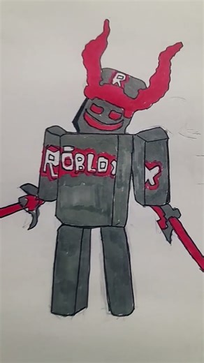 I tired to draw guest 666 :D #shorts #drawing #roblox #art
