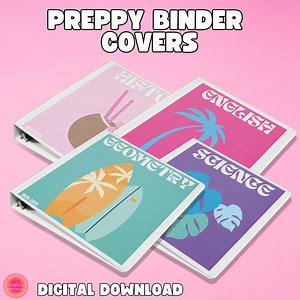 Preppy Binder Covers, Custom, Printable, Aesthetic Binder Covers, Binder Cover Insert for School, Personalized Binder Covers, 3-ring Binder - Etsy