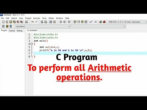 C Program To Perform All Arithmetic operations