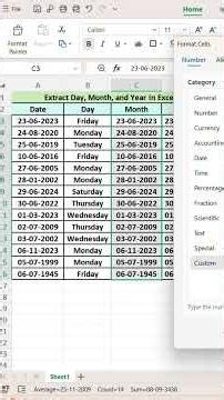 Excel Date Functions | Get Day, Month & Year from Date in Excel