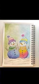 Watercolor Painting Tutorial "Snowmen" Holiday Theme #art #tutorial #watercolor #painting #artist