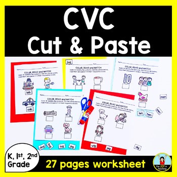 CVC Worksheet Cut and Paste - CVC Word Families