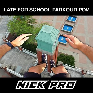 How many parkour stunts can I do as I rush to school LATE?! Which stunt is your favorite? | Nick Pro