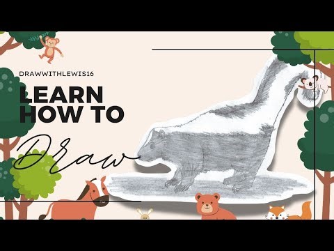 HOW TO DRAW A SKUNK - KIDS VERSION | STEP BY STEP BASICS EASY DRAWING | PENCIL SKETCH