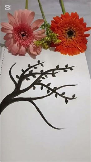 “Easy Blue Flower Branch Drawing 🌿 | Simple Art for Beginners | MadeByPrionti” #art #drawing