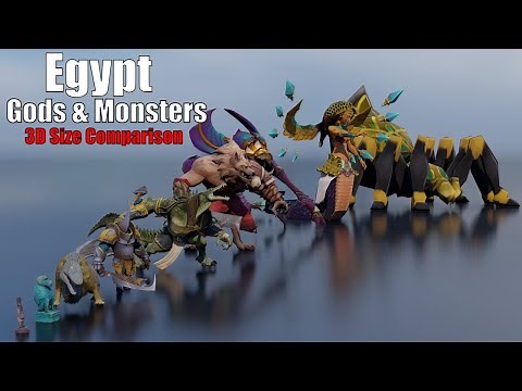 3D Size Comparison of Egyptian Mythical Monsters: Gods Vs Creatures 🐍🏺