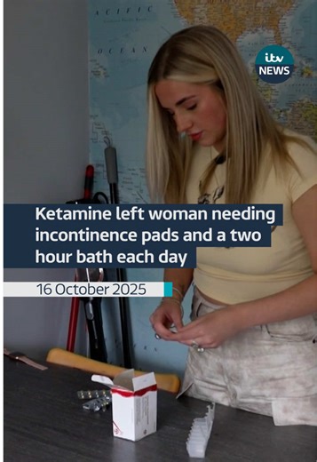Young mum Amber Curragh is determined to warn others about the devastating effects of ketamine use after being left with such severe bladder damage, she has to spend two hours a day in the bath and wear incontinence pads just to cope. Experts have been warning about the dangers of the drug for years - and now new research shows deaths linked to it have risen twenty-fold in the last decade. For more information and support around drug addiction, call the Frank helpline on 0300 123 6600 or visit t