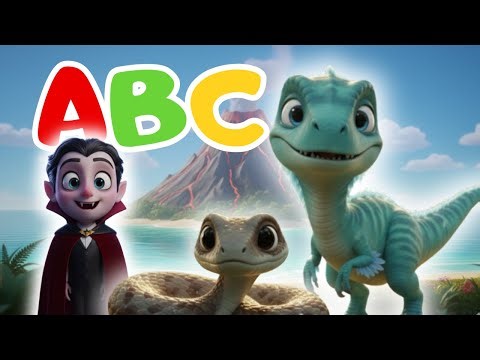 Letter V Song 🎵 Velociraptor, Vampire, Viper & Volcano | Fun ABC Kids Song 🦖🧛‍♂️🐍🌋