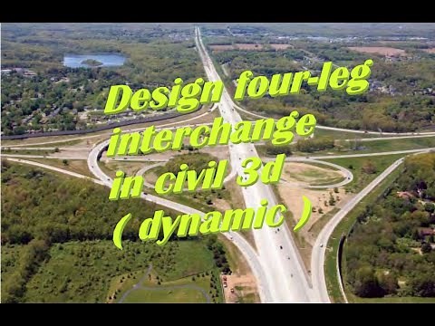 Design Four-Leg Interchange Cloverleaf in Civil 3d Lecture in English