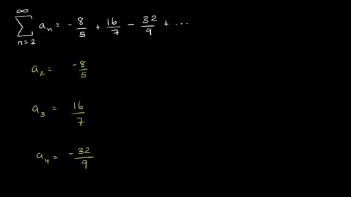 Converting explicit series terms to summation notation (n ≥ 2)