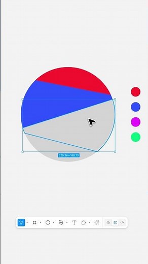 Use Figma Draw shape builder + a path to divide up shapes