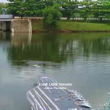RC USS Nimitz animatronic with RC E-2 Hawkeye launch