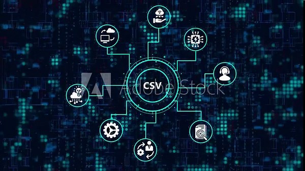 The csv file format is a popular way to store and exchange data, and it is used in a wide variety of applications, including data analysis, data mining, and data visualization Stock Video