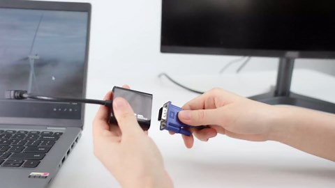 onn HDMI to VGA Adapter, HDMI Male to VGA Female, 1080p 2K Support, Gold-Plated Connectors, 8 Inch, Black