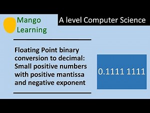 Floating point numbers: Positive mantissa and negative exponent