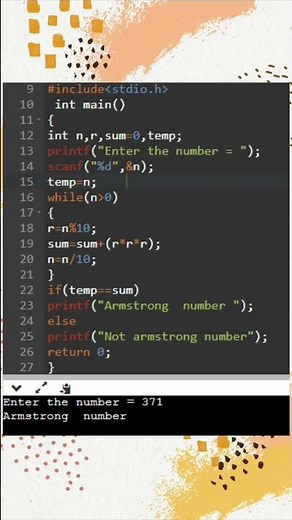 C program to find Armstrong number // c programming // c tutorials