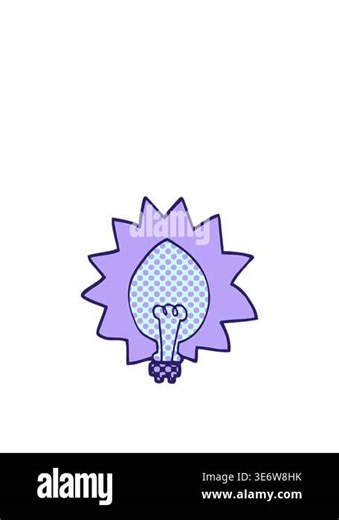 stretching up animation of cartoon doodle light bulb Stock Video Footage - Alamy
