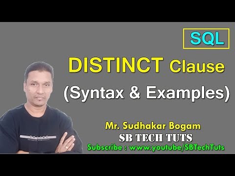 Distinct Clause in SQL | Distinct in SQL with Syntax and Example | SQL Queries | DBMS