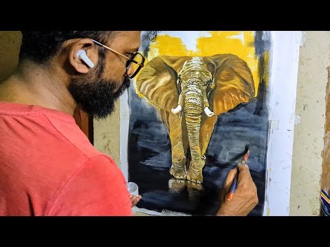 How To Draw a Elephant | Easy Painting For Beginners
