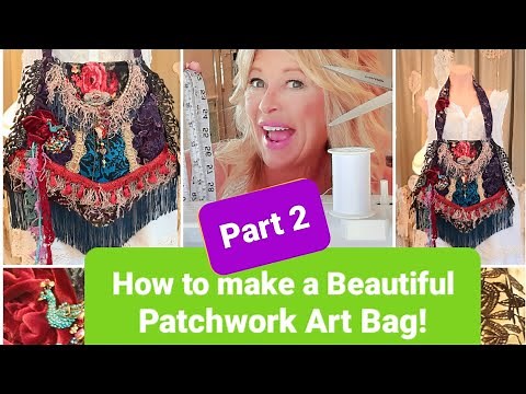 Part 2 How to make patchwork art bag / purse.