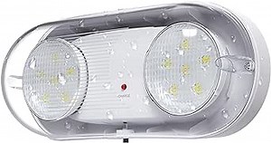 Outdoor Emergency Light with Battery Backup, Exterior Emergency Exit Lights Hardwired, Wet Location LED Egress Lights, Waterproof Commercial Emergency Lighting Fixture, 120-347V, UL Listed(1 Pack)